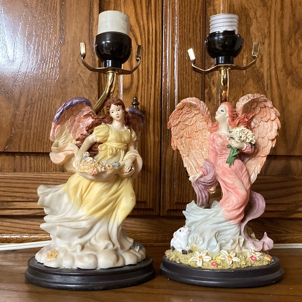Vintage 2001 Boudoir Angel Lamps